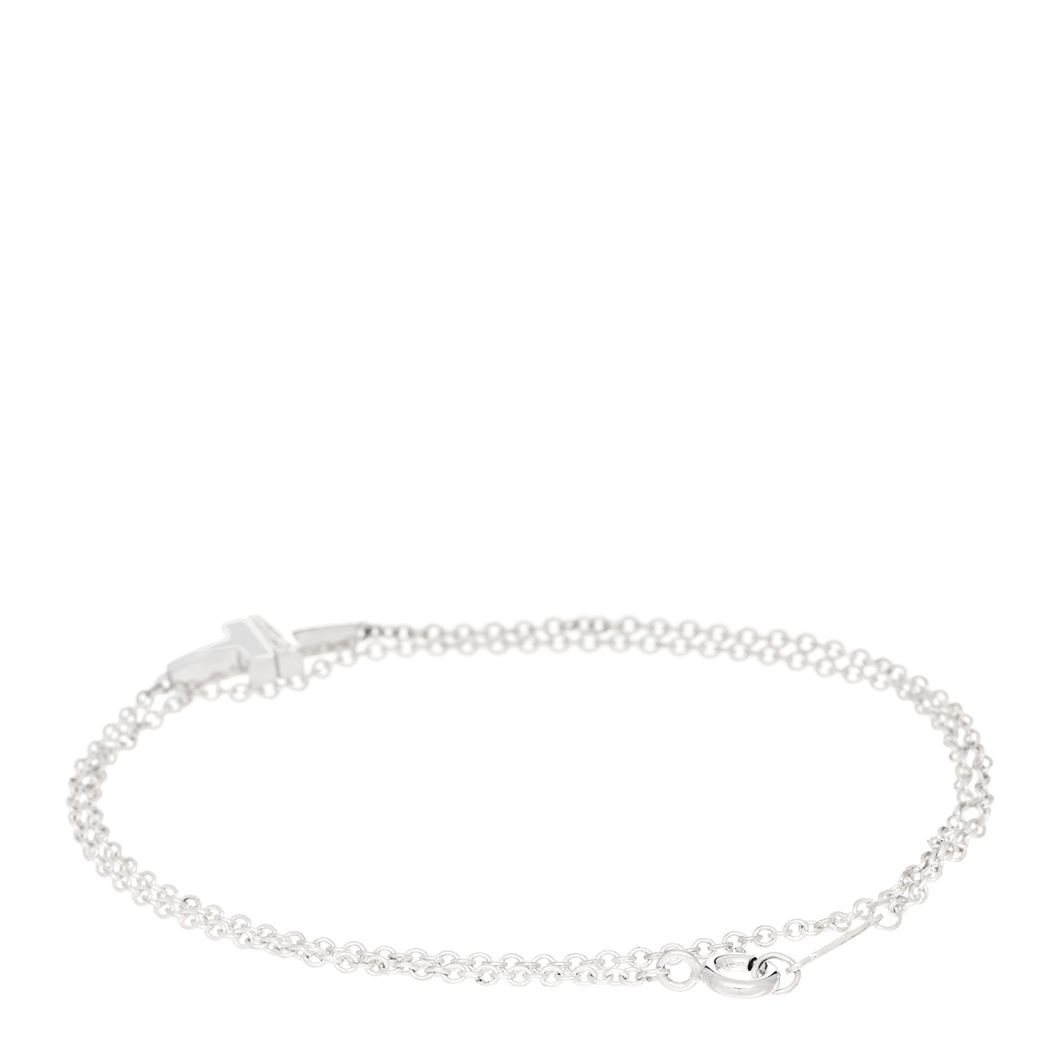 Tiffany Sterling Silver T Two Double Chain Bracelet 2 of 4