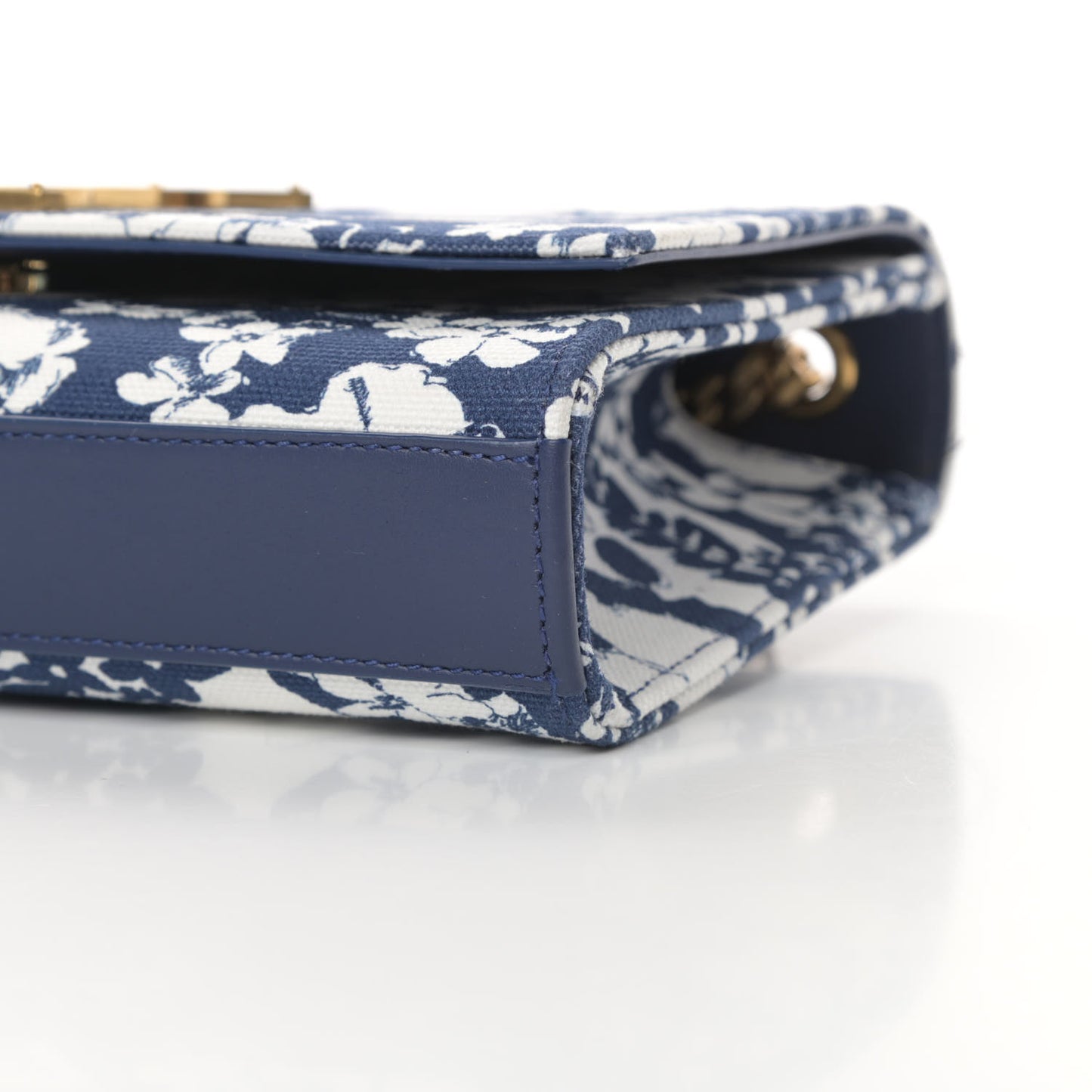 Canvas Small Monogram Hibiscus Print Kate Satchel Blue