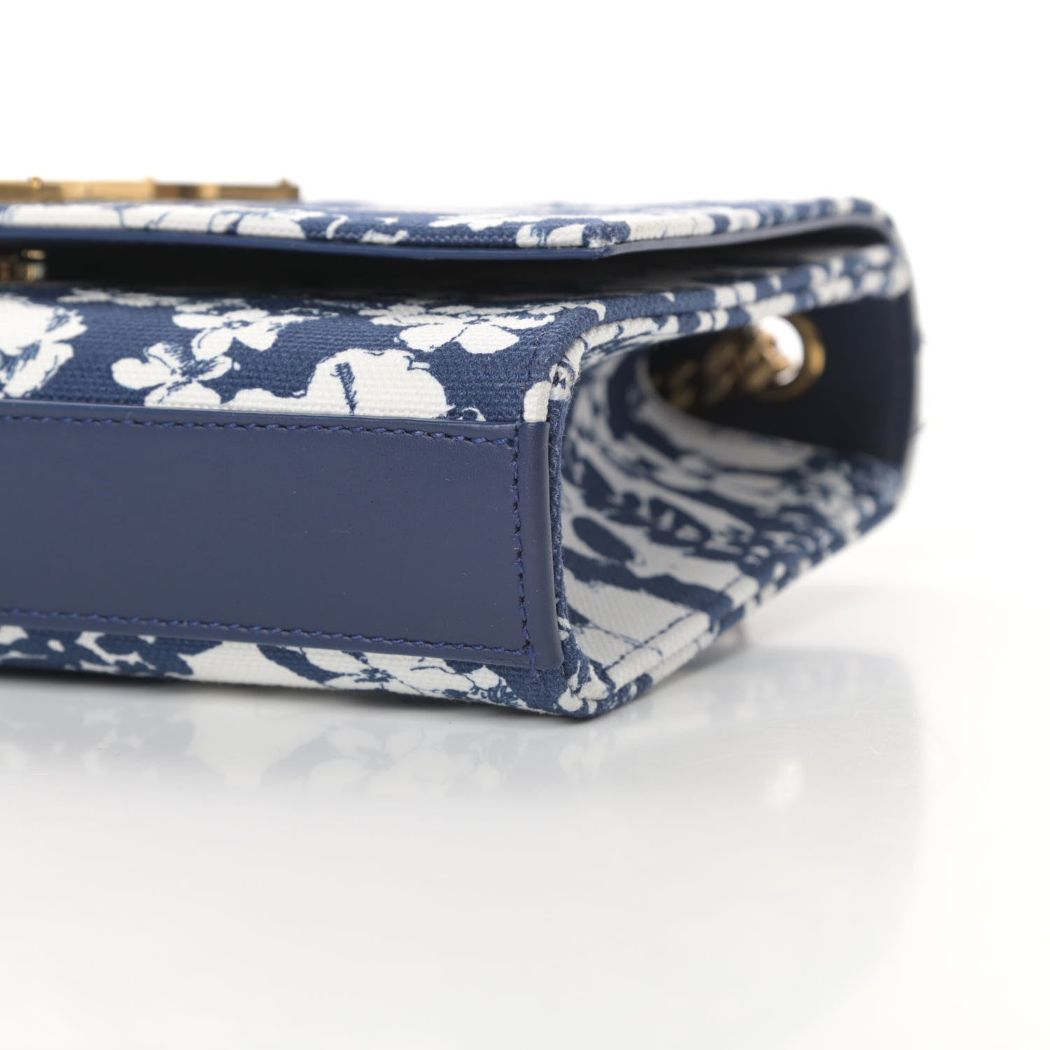 Saint Laurent Canvas Small Monogram Hibiscus Print Kate Satchel Blue 10 of 10
