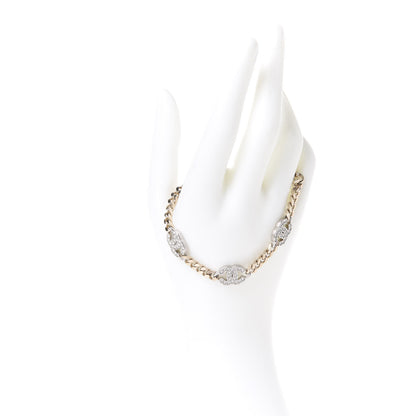 Chanel Crystal CC Chain Bracelet Gold Silver 2 of 5