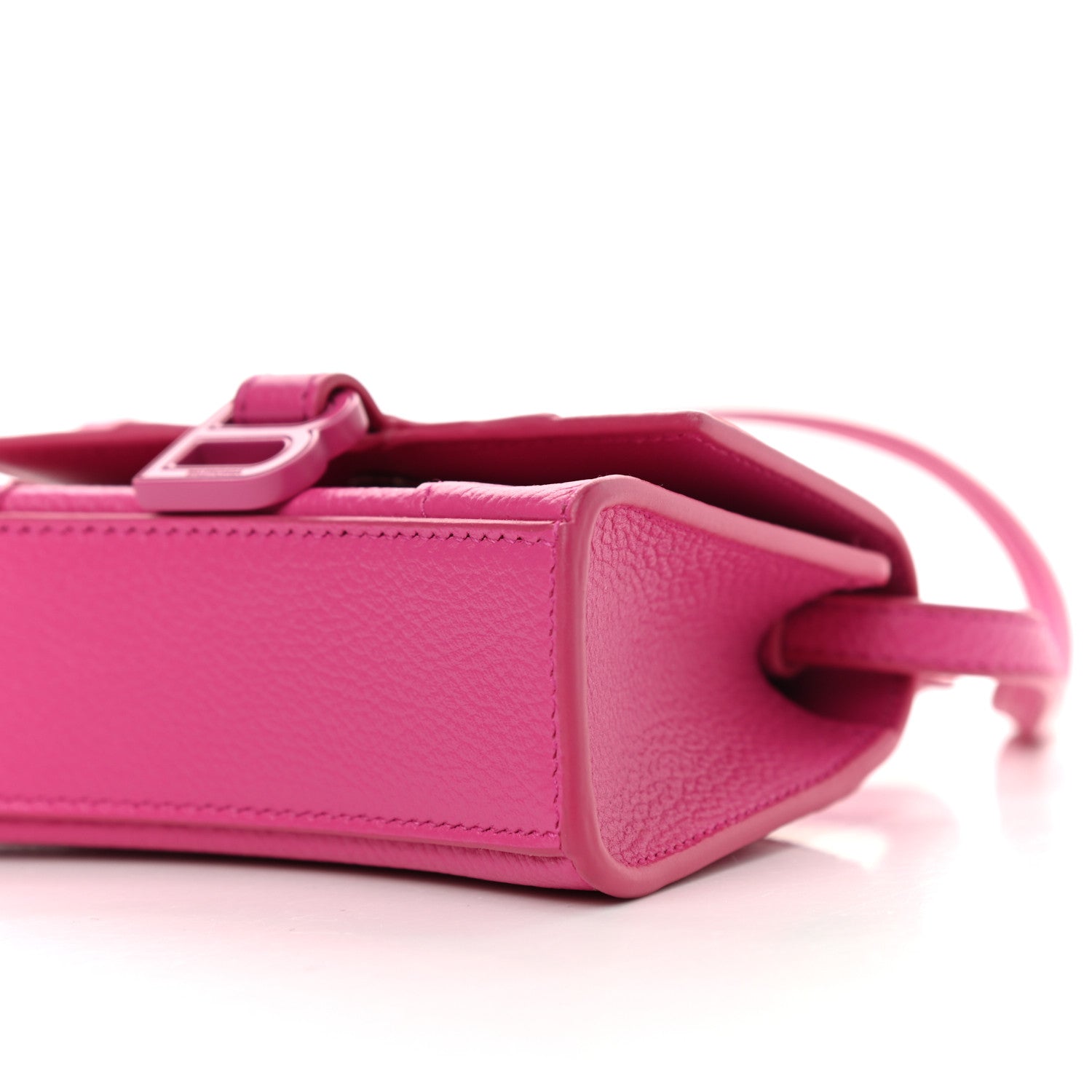 Balenciaga Grained Calfskin Tonal B Hourglass Top Handle Bag Mini Fuchsia 10 of 10