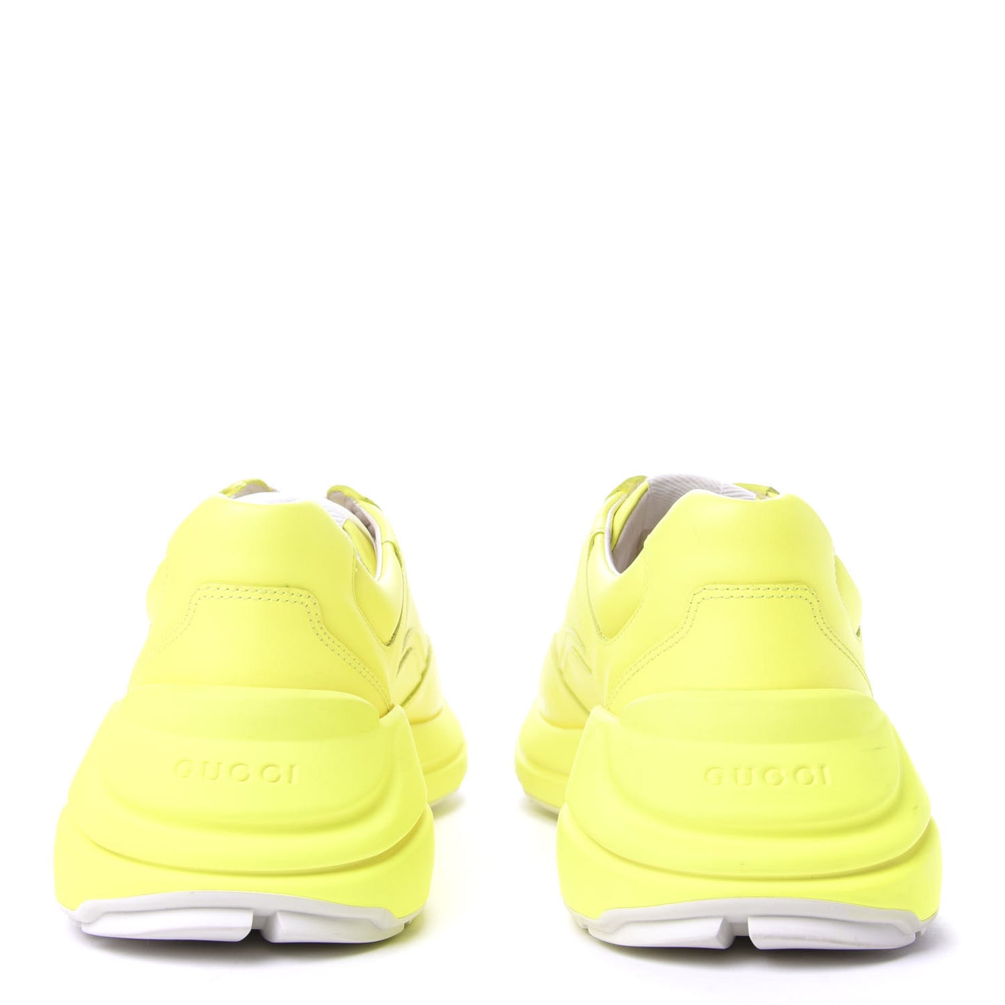 Calfskin Mens Rhyton Sneakers 8.5 Yellow Fluo