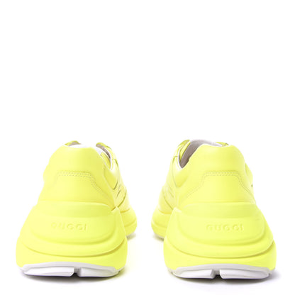 Gucci Calfskin Mens Rhyton Sneakers 8.5 Yellow Fluo 6 of 10