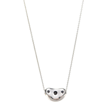Tiffany Sterling Silver 20mm Elsa Peretti Bean Pendant Necklace 1 of 6