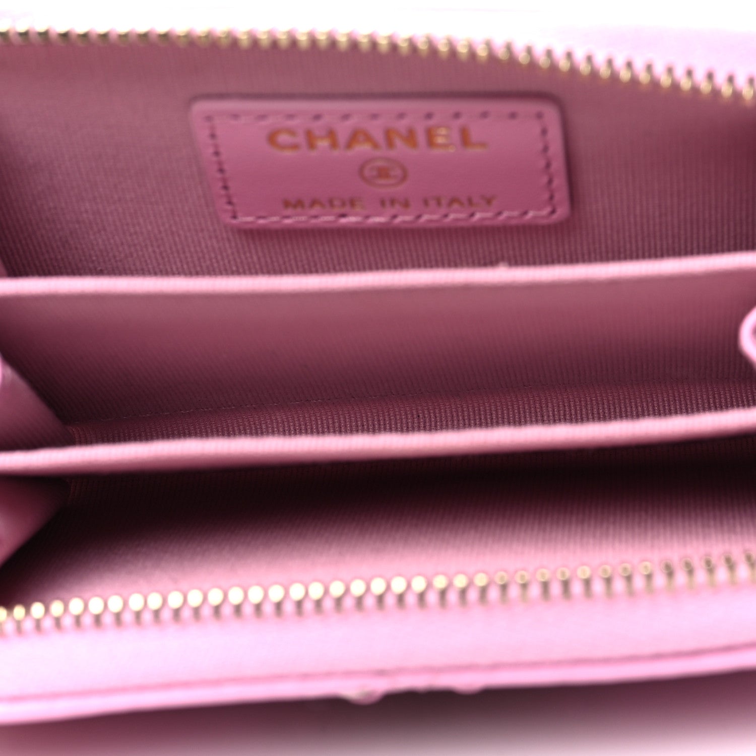 Chanel Lambskin Quilted Chanel 19 Zip Around Coin Purse Wallet Light Pink 5 of 9