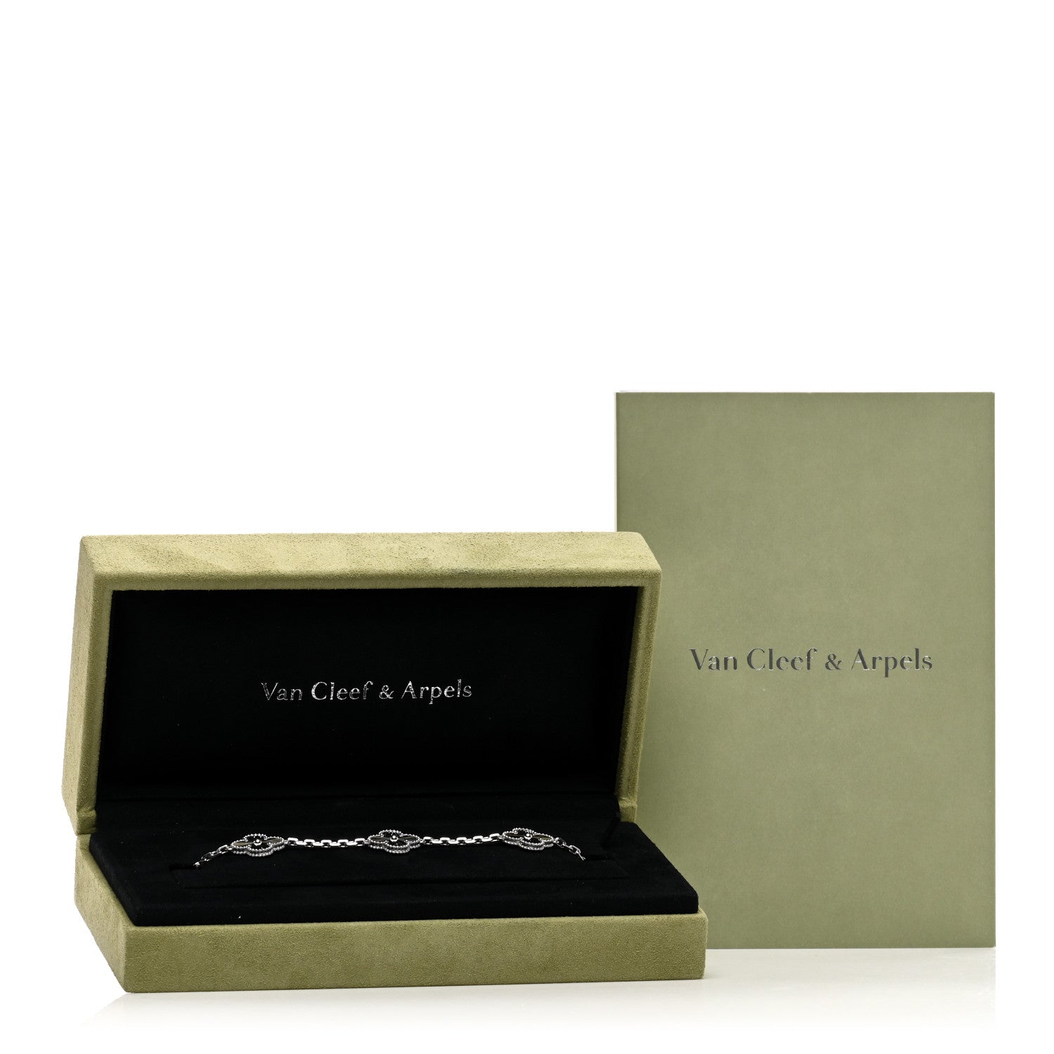 Van Cleef & Arpels 18K White Gold 5 Motifs Guilloche Vintage Alhambra Bracelet 5 of 5