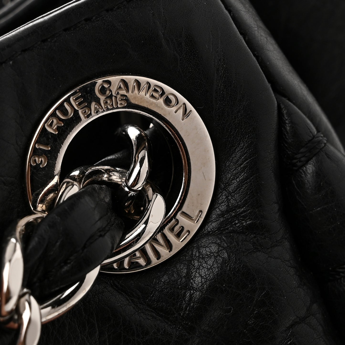 Calfskin On the Bund Open Accordion Tote Black