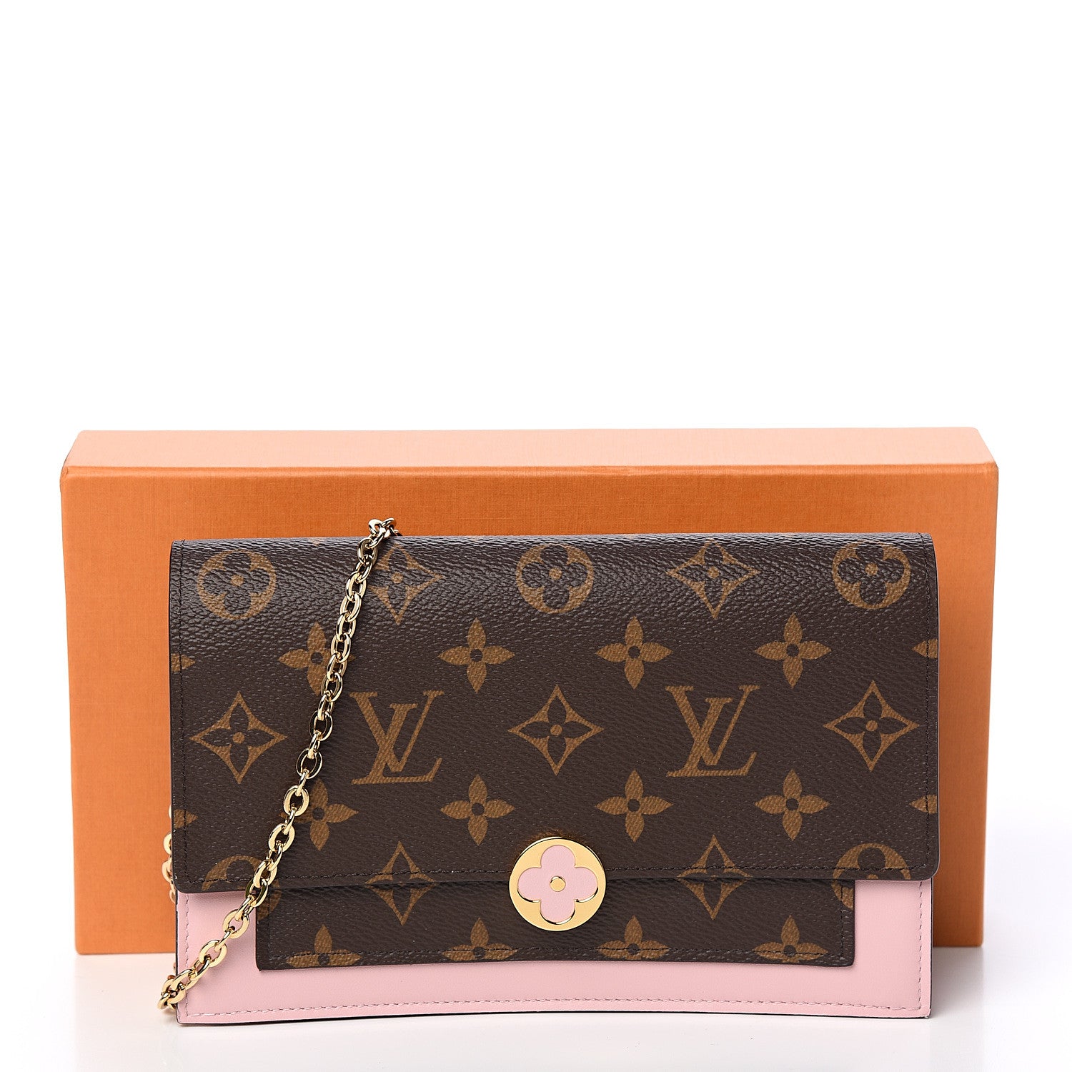 Louis Vuitton Monogram Flore Chain Wallet Rose Ballerine 10 of 10