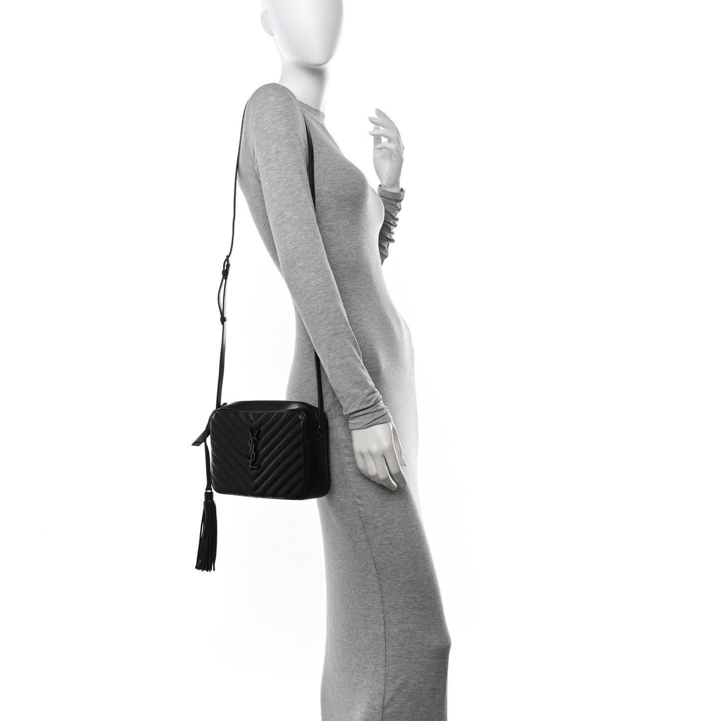 Calfskin Matelasse Monogram Monochrome Lou Camera Bag Black
