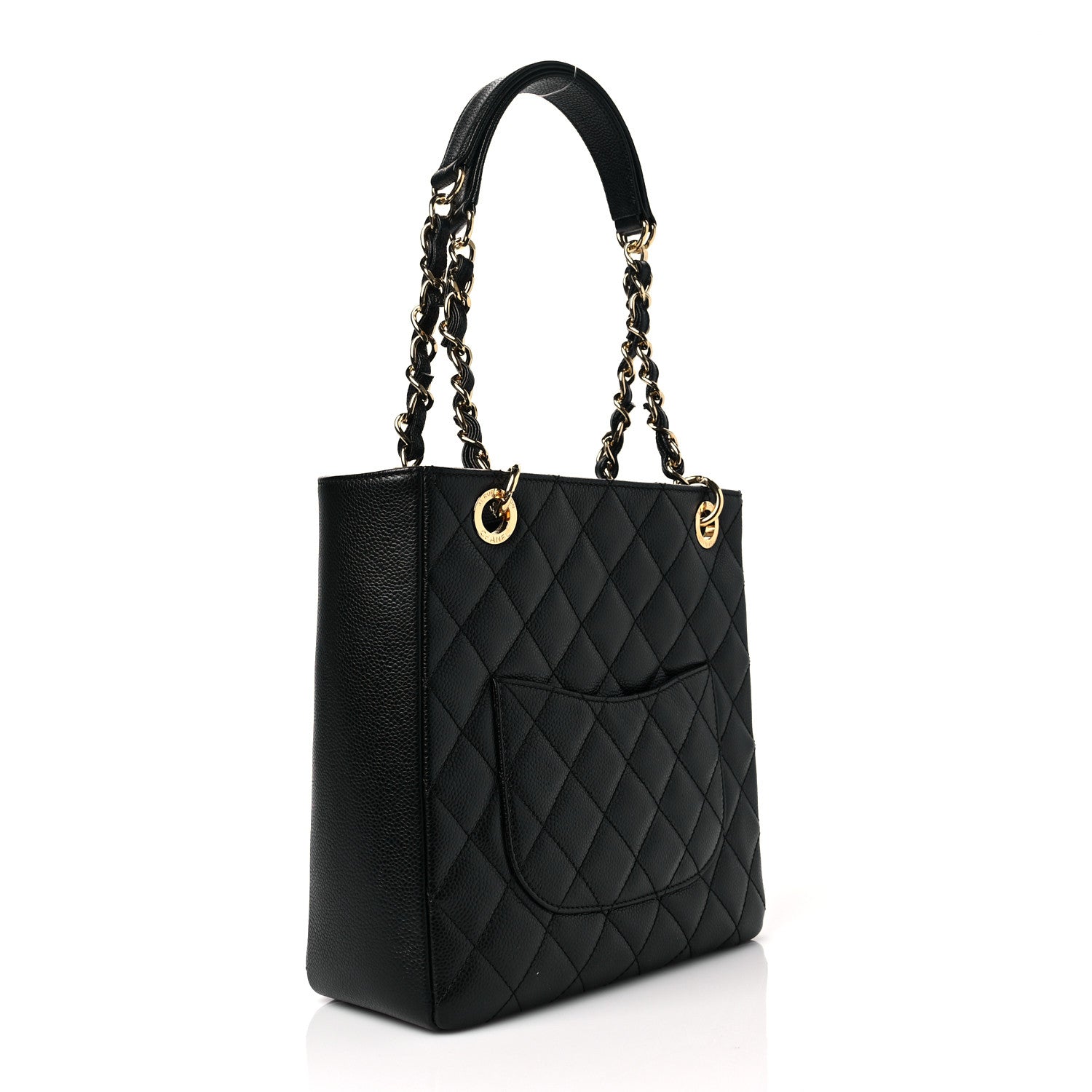 Chanel Caviar Quilted Petit Shopping Tote PST Black 3 of 8
