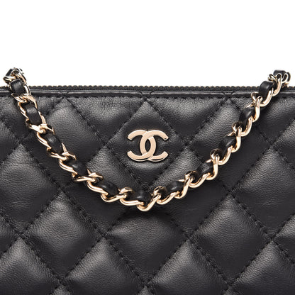 Chanel Lambskin Quilted Small Clutch With Chain Black 11 of 12