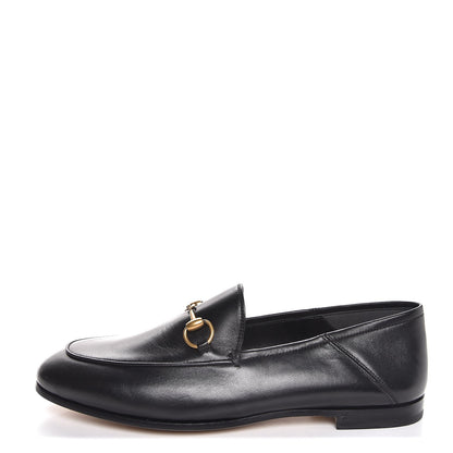 Gucci Lambskin Womens Brixton Horsebit Loafers 36.5 Black 1 of 8