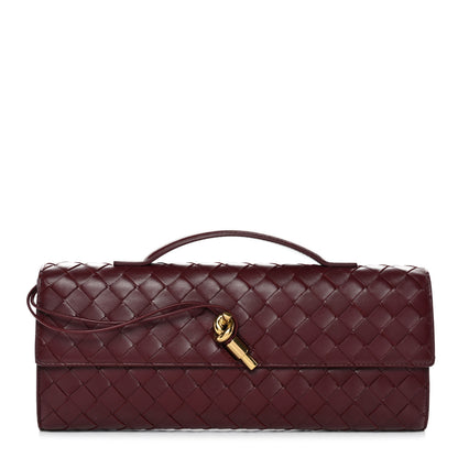 Bottega Veneta Nappa Intrecciato Long Andiamo Top Handle Clutch Barolo 1 of 7