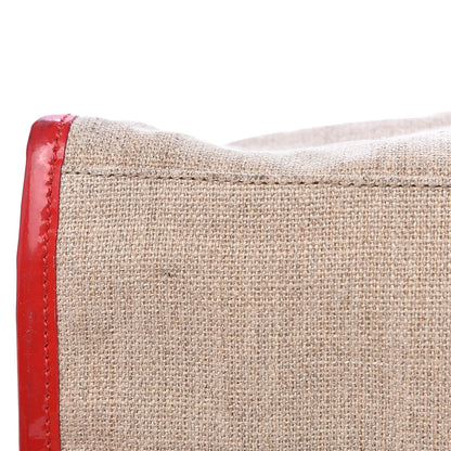 Fendi Linen Patent FF Shopping Tote Fragola 12 of 17