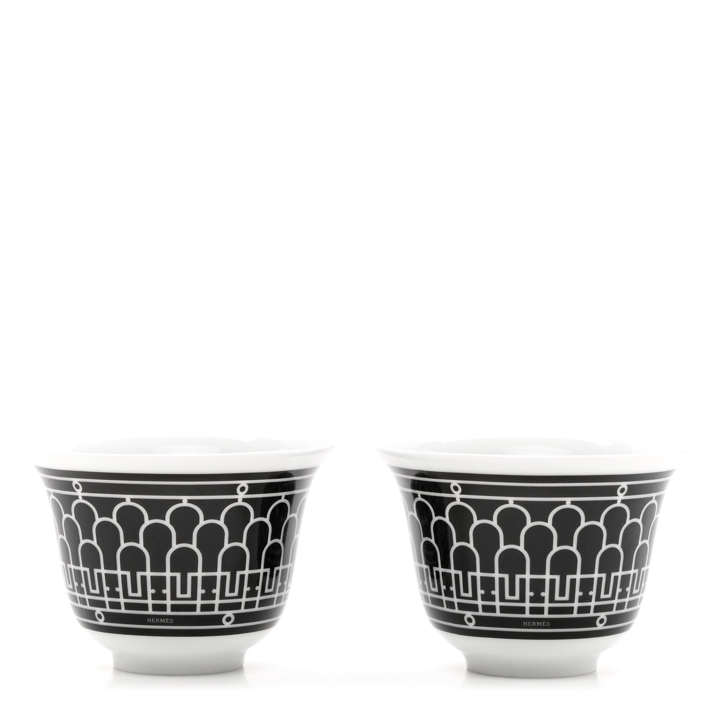 Porcelain H Deco Small Cups Set of 2 Black