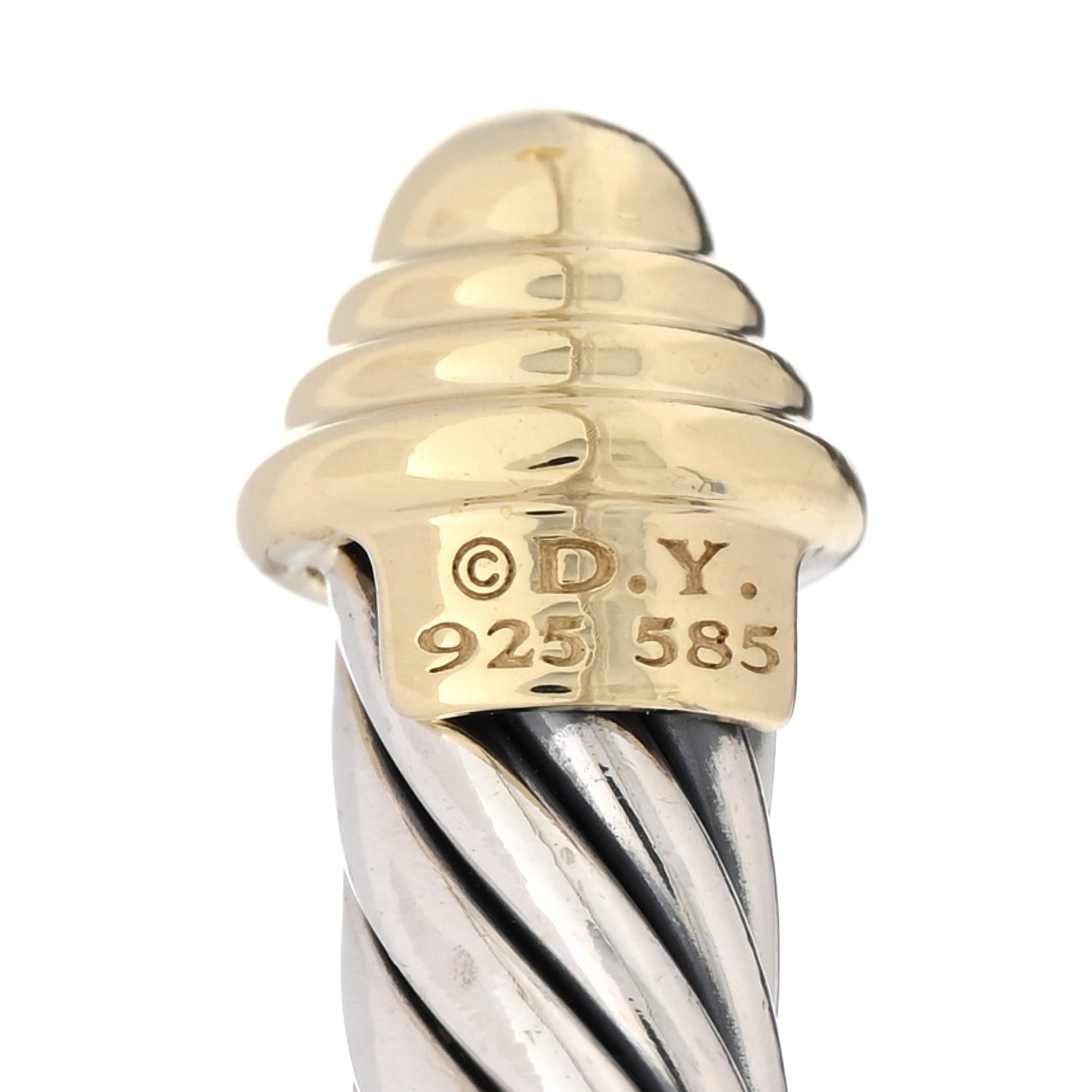 Sterling Silver 14K Yellow Gold 5mm Cable Classics Bracelet