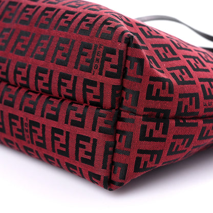 Fendi Zucchino Tote Red Black 10 of 13