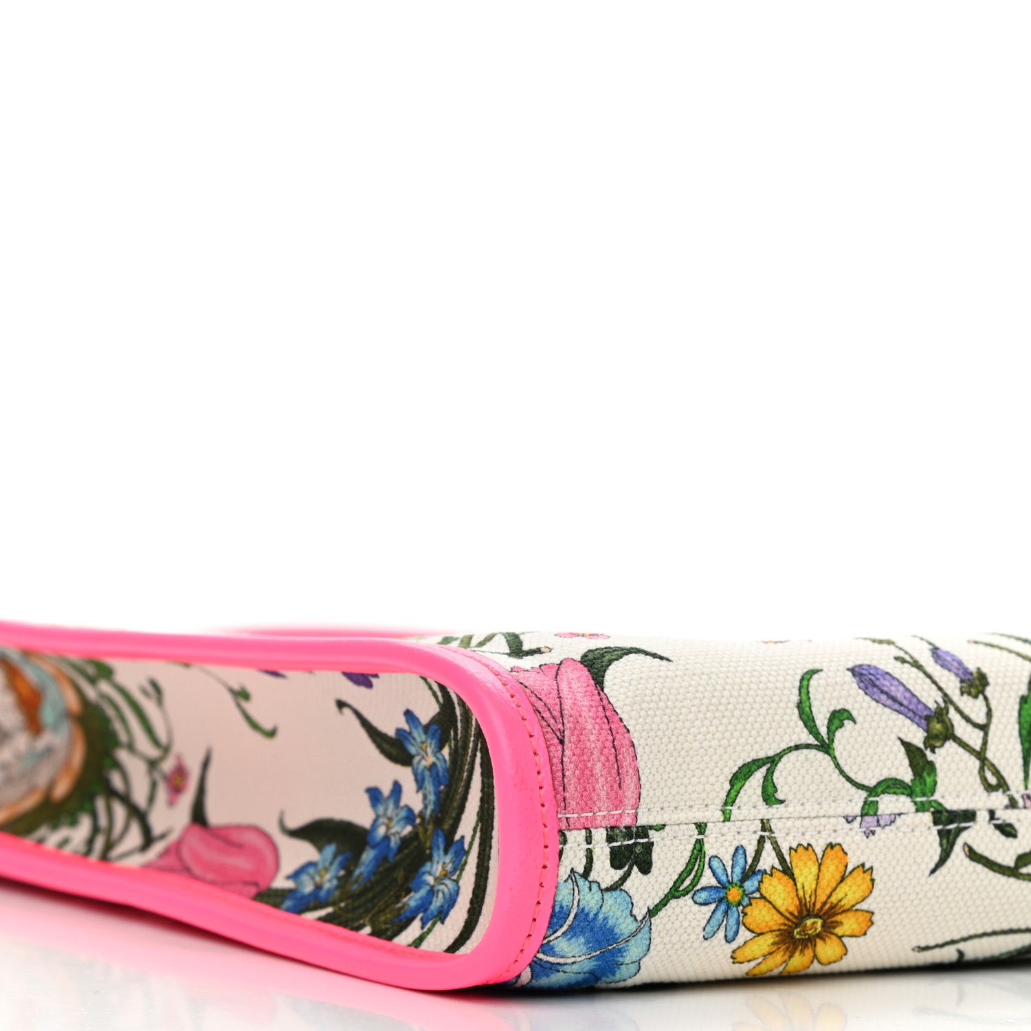 Gucci Canvas Flora Large Rajah Chain Tote White Multicolor Fuxia Fluo 9 of 10