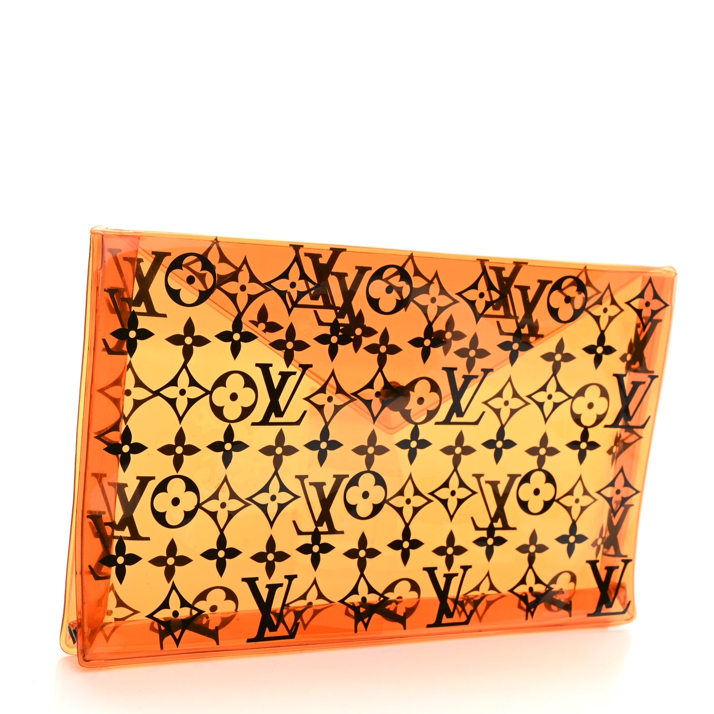 PVC Monogram Printed Envelope Pouch Orange
