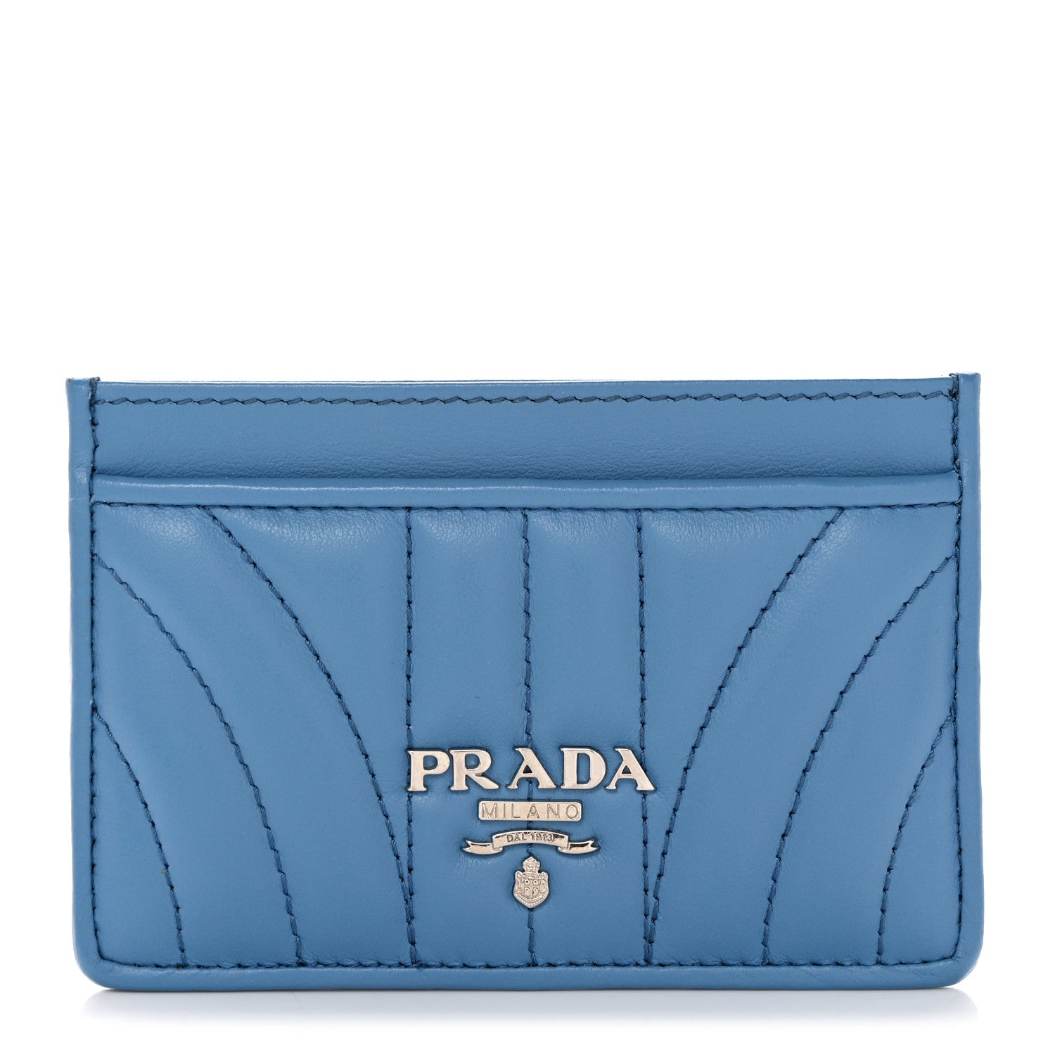 Prada Soft Calfskin Impunture Diagramme Card Holder Mare 1 of 8