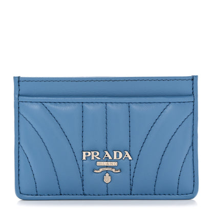 Prada Soft Calfskin Impunture Diagramme Card Holder Mare 1 of 8