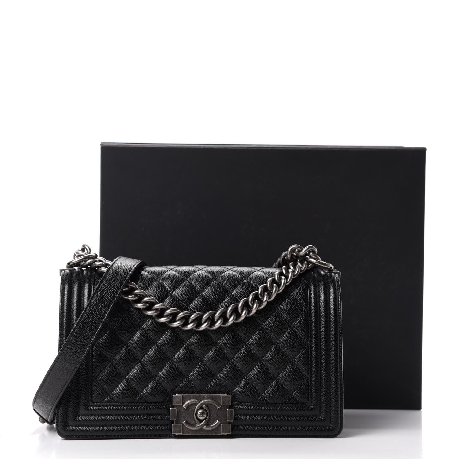 Chanel Caviar Quilted Medium Boy Flap Black 11 of 11