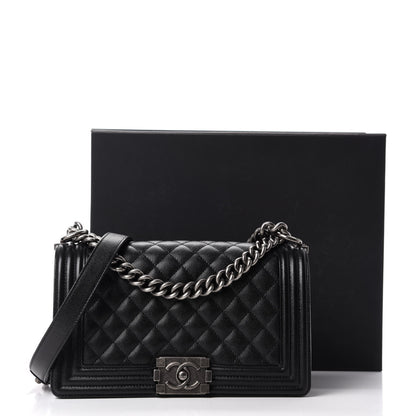 Chanel Caviar Quilted Medium Boy Flap Black 11 of 11