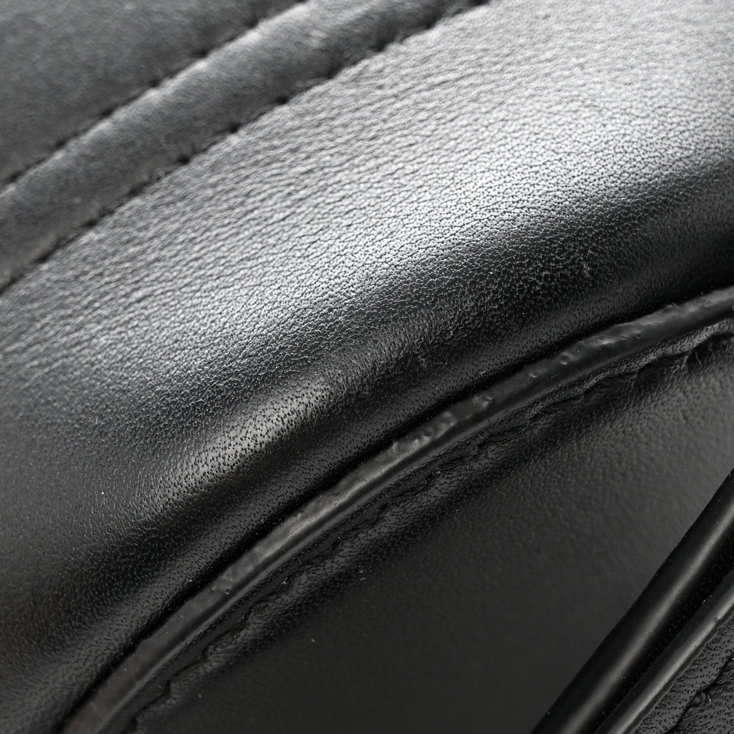 Smooth Calfskin Mini Pebble Bucket Bag Black