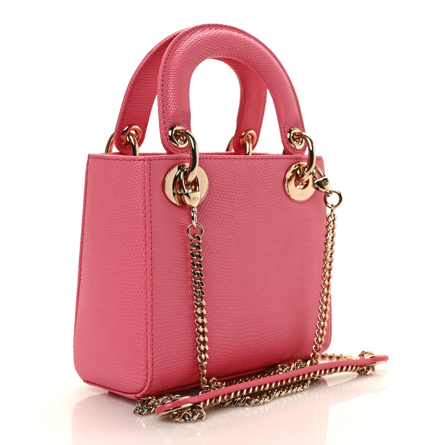 Lizard Mini Lady Dior Pink