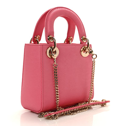 Christian Dior Lizard Mini Lady Dior Pink 3 of 8