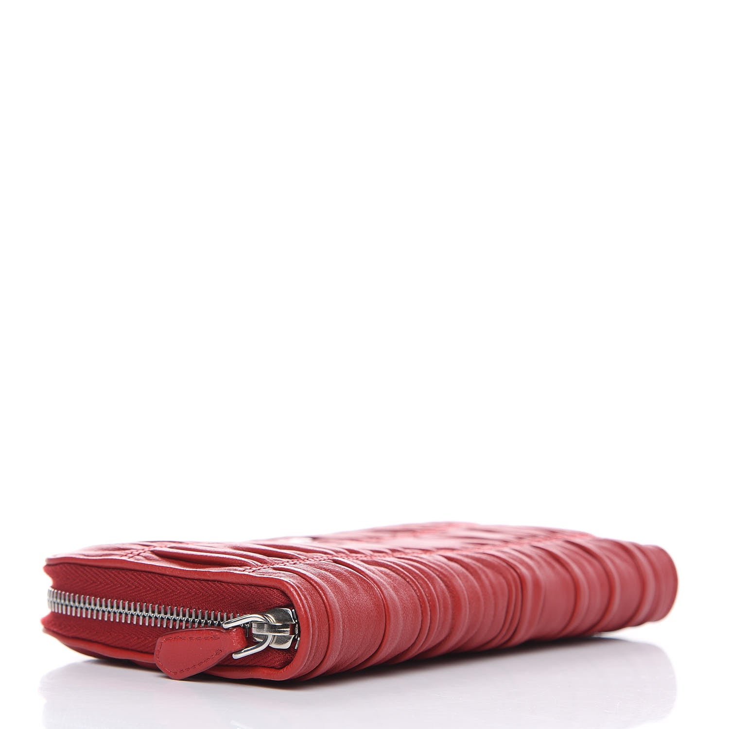 Prada Nappa Gaufre Zip Around Wallet Fuoco 4 of 11