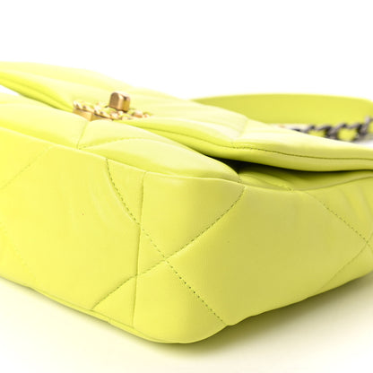 Chanel Lambskin Quilted Medium Chanel 19 Flap Neon Yellow 7 of 10