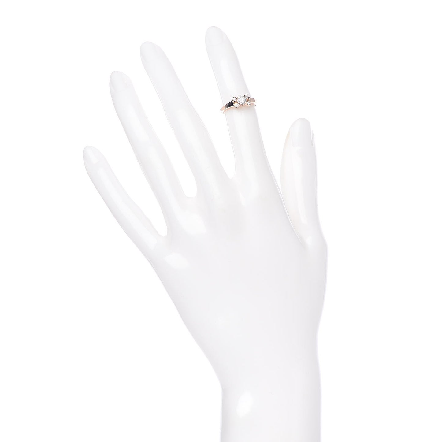 18K Pink Gold Diamond .23ct Ballerine Solitaire Engagement Ring 46 3.75