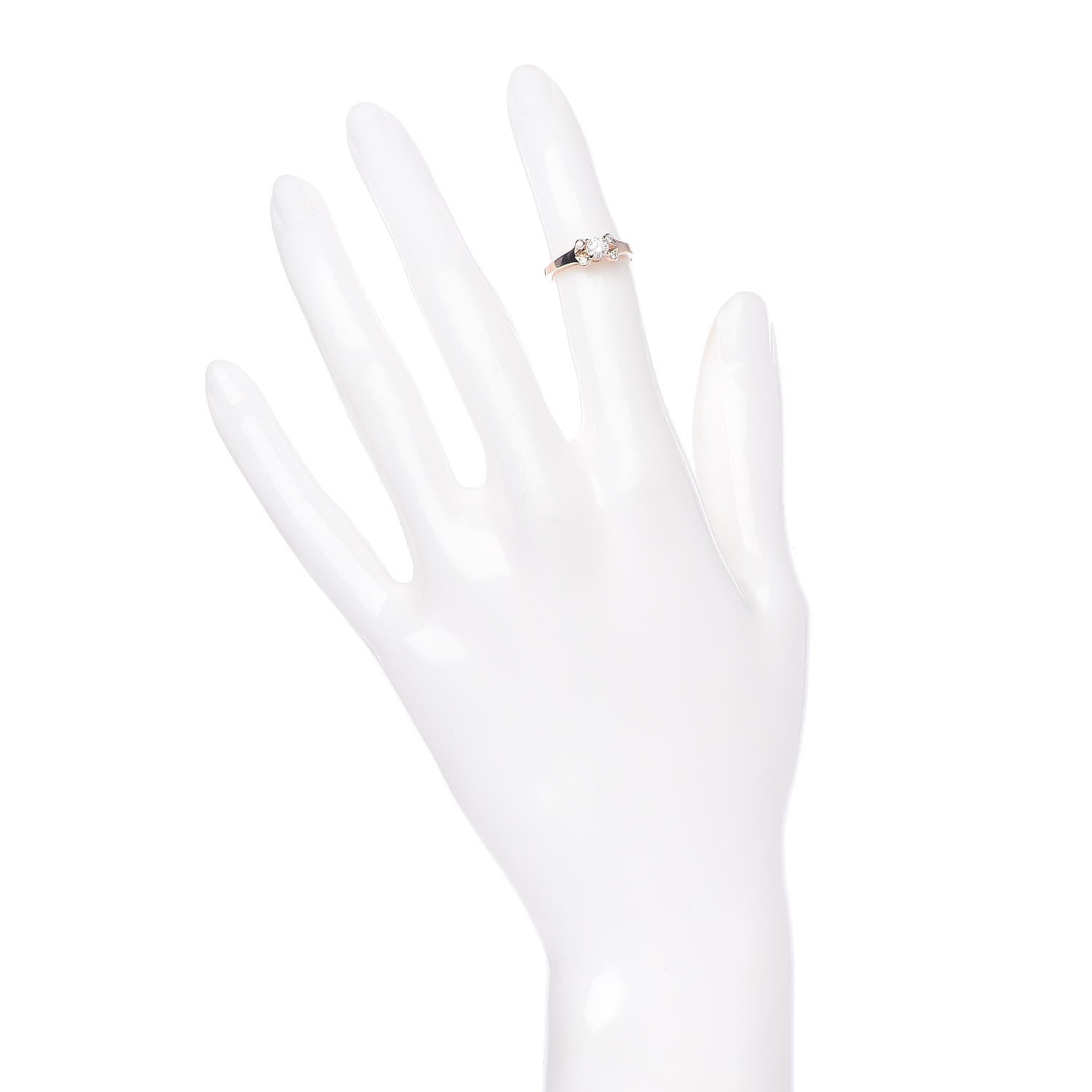 Cartier 18K Pink Gold Diamond .23ct Ballerine Solitaire Engagement Ring 46 3.75 2 of 7