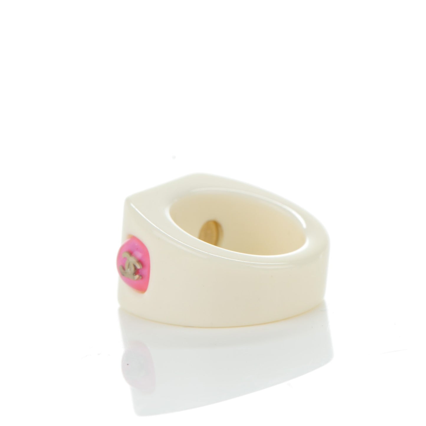 Glitter Resin CC Ring 7 White