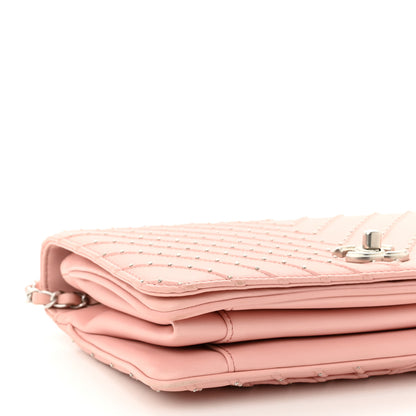 Chanel Calfskin Studded Chevron Quilted Flap Pink 9 of 10