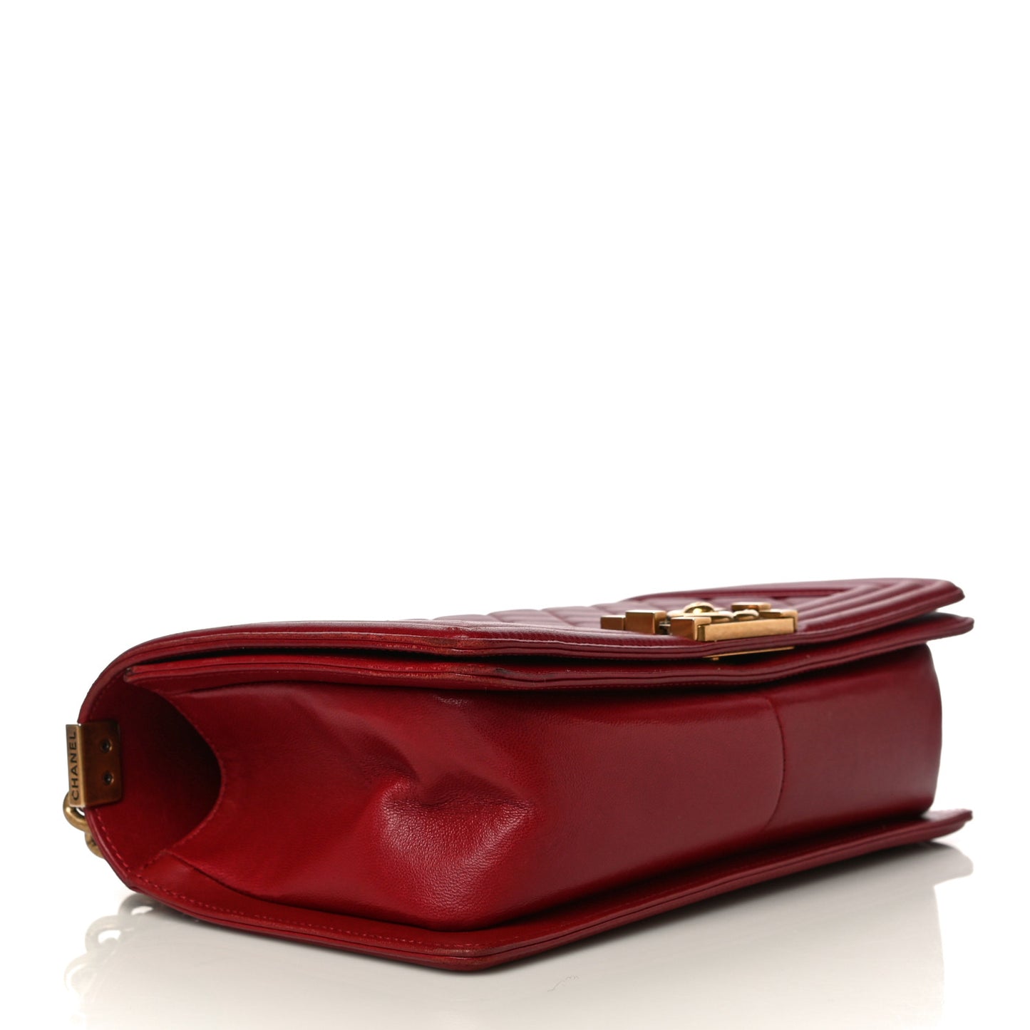Calfskin Quilted Medium Boy Flap Red