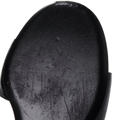 Chanel Goatskin Lambskin Quilted CC Sandal Mules 37.5 Black White 12 of 12