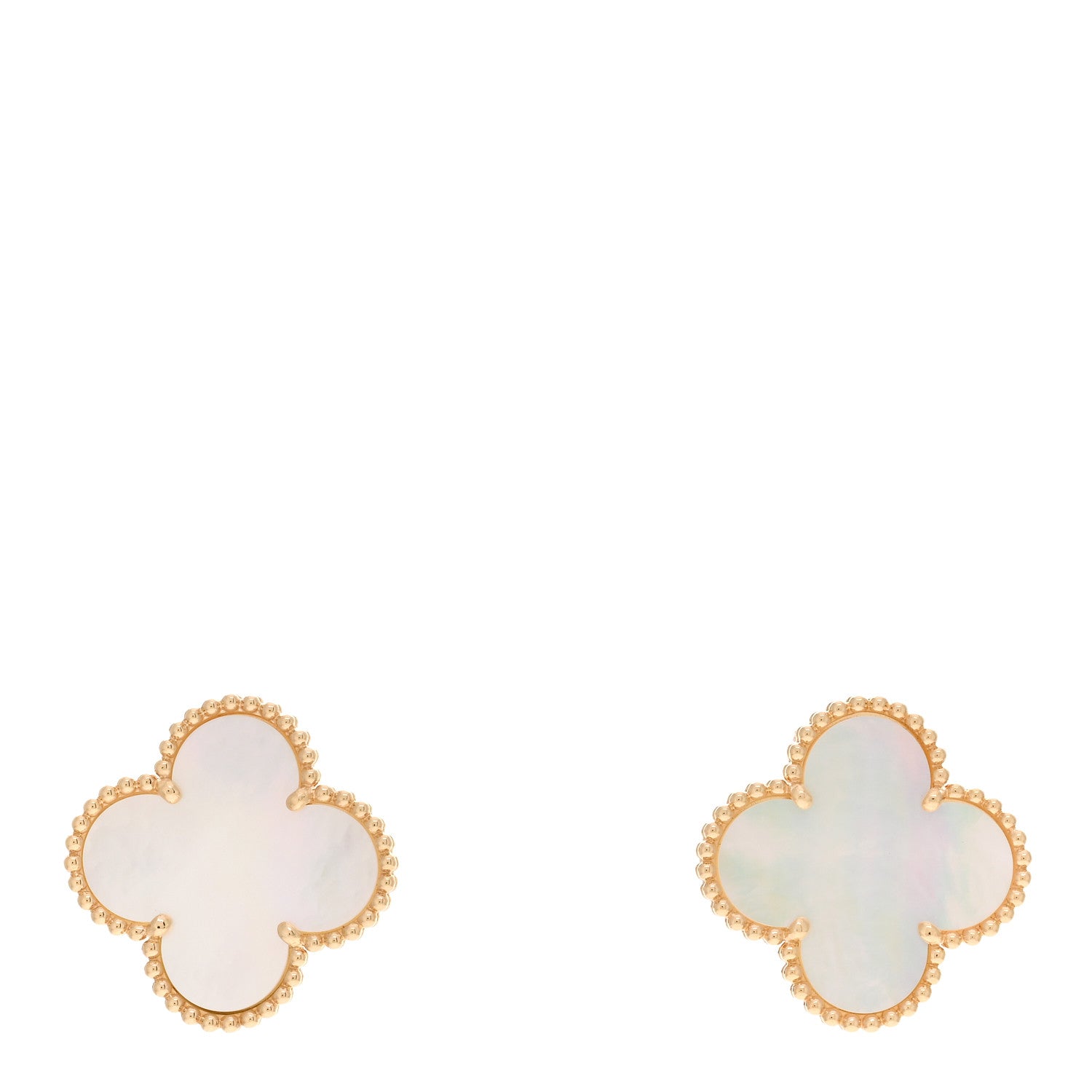 Van Cleef & Arpels 18K Yellow Gold Mother of Pearl Magic Alhambra Earrings 1 of 5