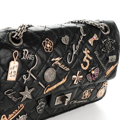 Chanel Aged Calfskin Quilted Lucky Charms 2.55 Reissue 225 Flap Black 8 of 8