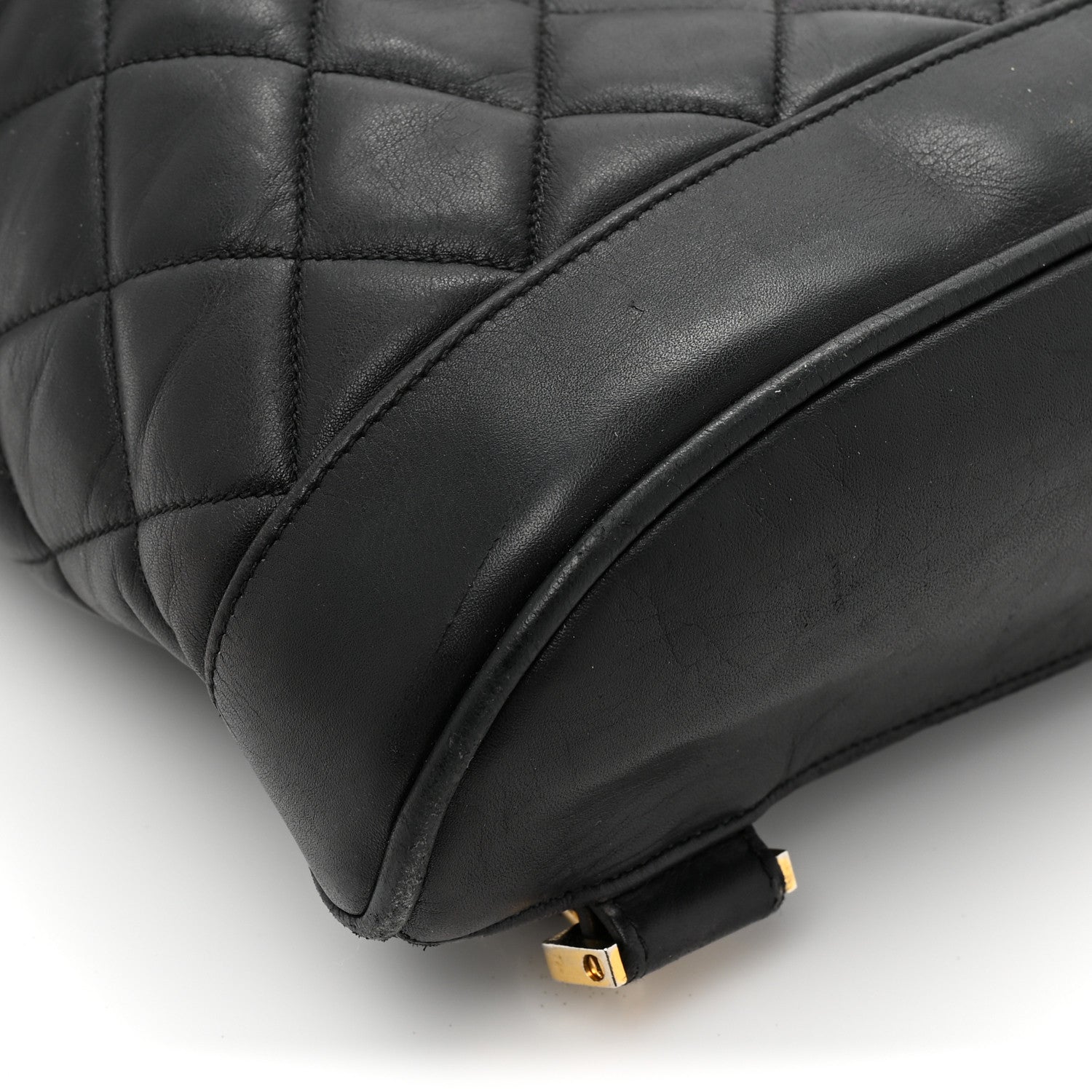 Chanel Lambskin Quilted Drawstring Backpack Black 11 of 16