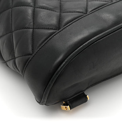 Chanel Lambskin Quilted Drawstring Backpack Black 11 of 16