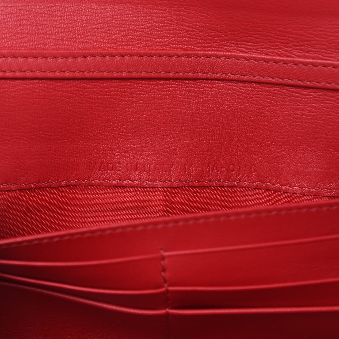 Patent Cannage Miss Dior Chain Wallet Red