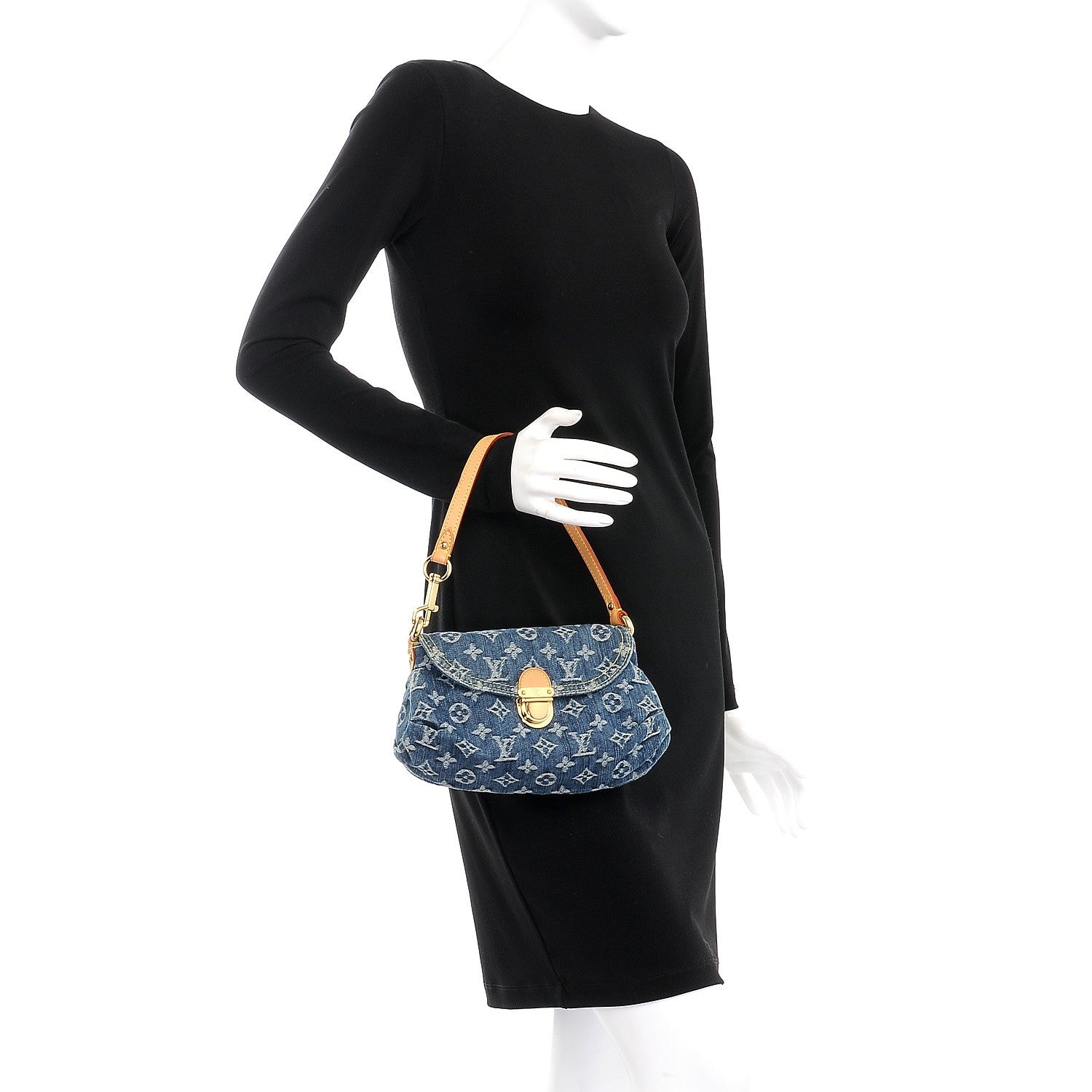 Louis Vuitton Monogram Denim Mini Pleaty Blue 2 of 7