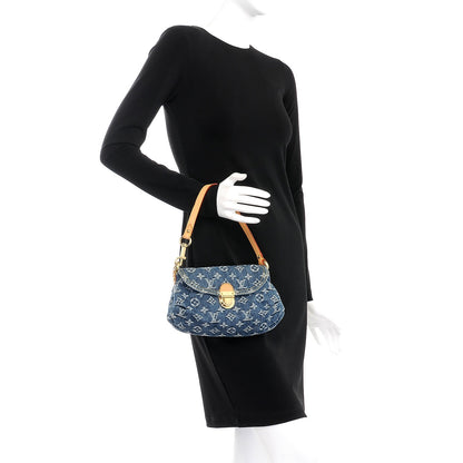 Louis Vuitton Monogram Denim Mini Pleaty Blue 2 of 7