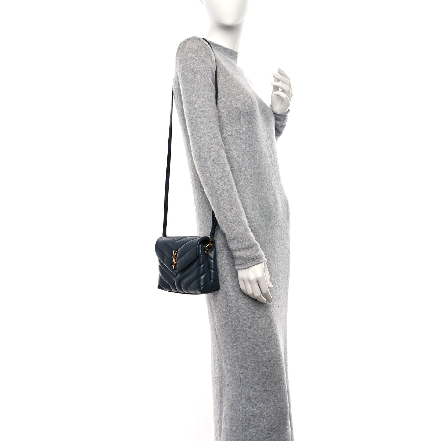 Calfskin Y Quilted Monogram Toy Loulou Crossbody Bag Dark Smog