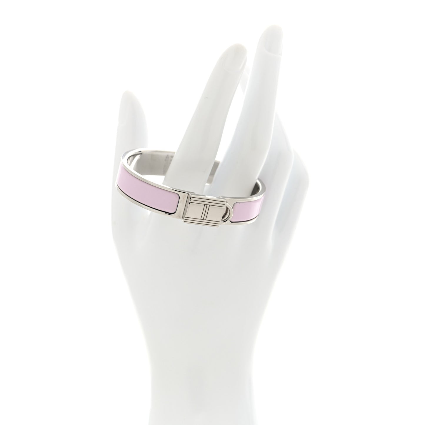 Enamel Narrow Clic Cadenas Bracelet PM Rose Dragee