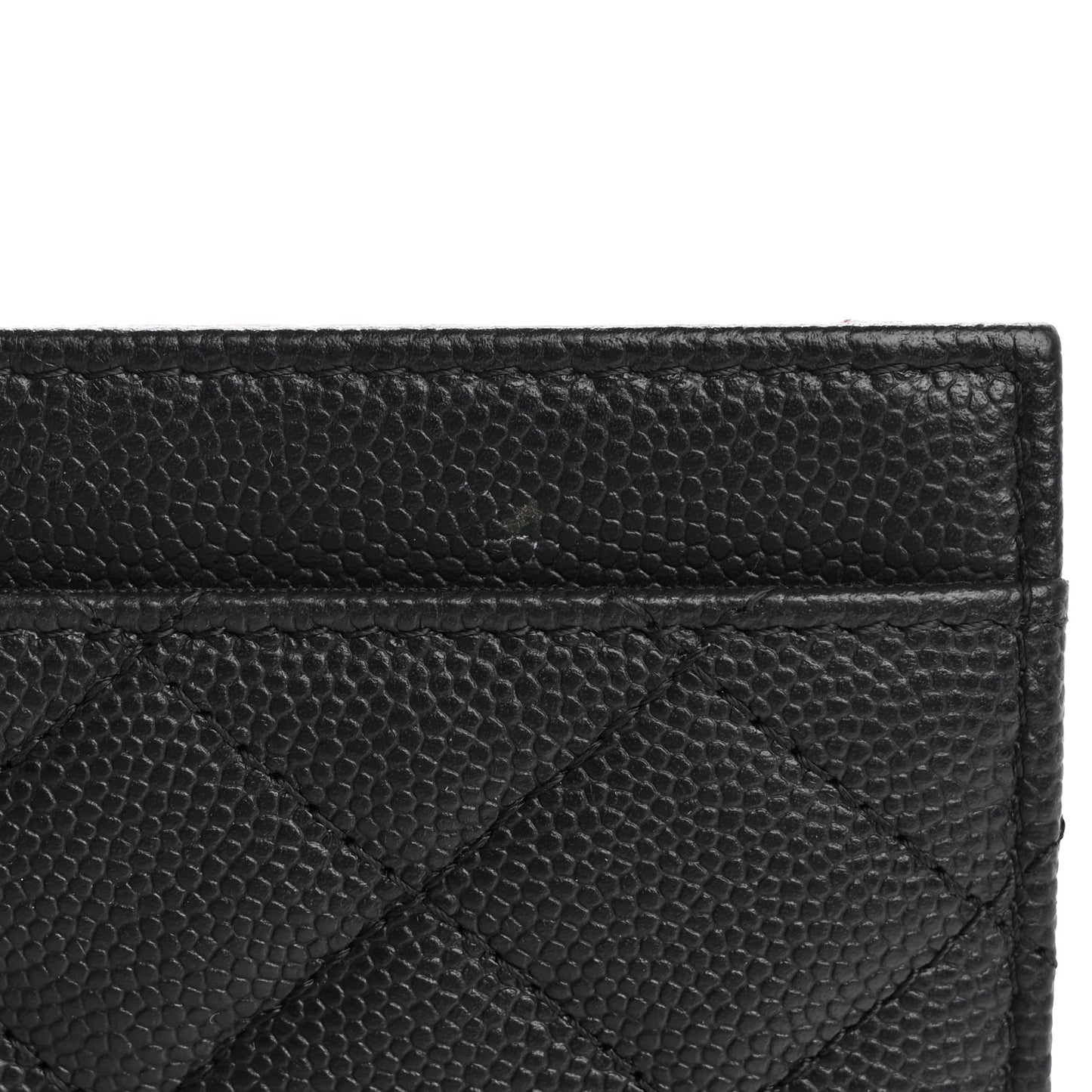 Caviar Quilted Card Holder Wallet Black