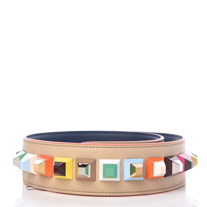 Fendi Vitello Century Plexiglass Bi-Color Studded Strap You Amido Blu Scuro 2 of 5