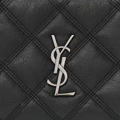 Saint Laurent Grained Lambskin Quilted Mini Becky Double Zip Bag Black 9 of 12